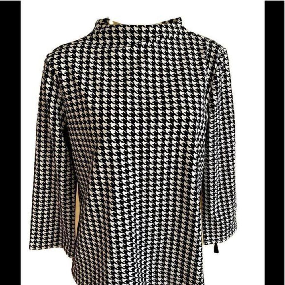 Melloday Herringbone Top - S black white, polyester spandex